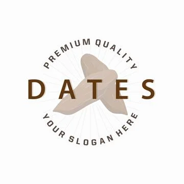 Date Fruit Logo, Elegant Minimalist Premium Design, Sweet Date Fruit Logo T.. Illustrazione stock