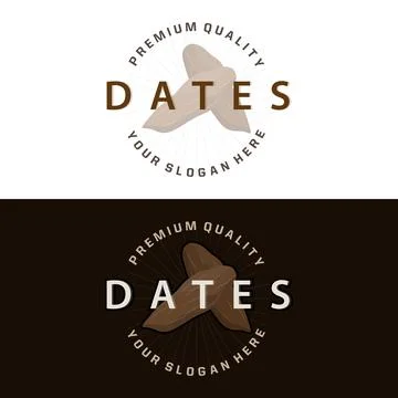 Date Fruit Logo, Elegant Minimalist Premium Design, Sweet Date Fruit Logo T.. Illustrazione stock