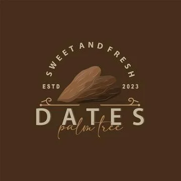 Date Fruit Logo, Elegant Minimalist Premium Design, Sweet Date Fruit Logo T.. Illustrazione stock