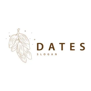 Date Fruit Logo, Elegant Minimalist Premium Design, Sweet Date Fruit Logo T.. Illustrazione stock