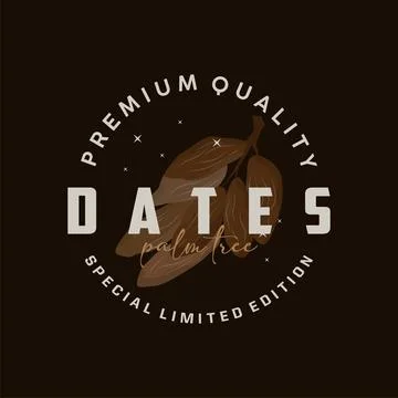 Date Fruit Logo, Elegant Minimalist Premium Design, Sweet Date Fruit Logo T.. Illustrazione stock