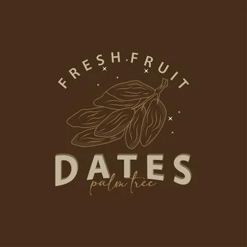 Date Fruit Logo, Elegant Minimalist Premium Design, Sweet Date Fruit Logo T.. Stock Illustration