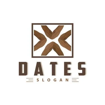 Date Fruit Logo, Elegant Minimalist Premium Design, Sweet Date Fruit Logo T.. Stock Illustration
