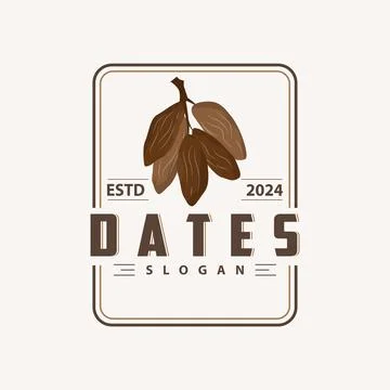Date Fruit Logo, Elegant Minimalist Premium Design, Sweet Date Fruit Logo T.. Illustrazione stock