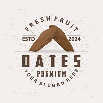 Date Fruit Logo, Elegant Minimalist Premium Design, Sweet Date Fruit Logo T.. Illustrazione stock