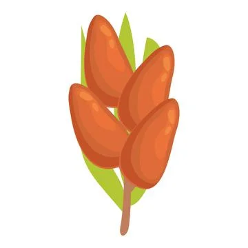 Date fruit tree icon cartoon vector. Palm food Stock Illustration