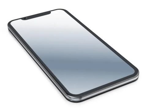 Up to date full screen smartphone isolated on white background. 3D illustrati Stock Illustration