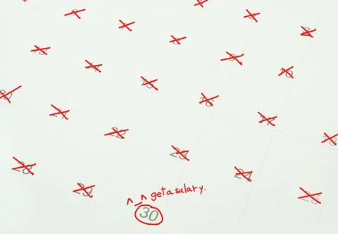 Date of get a salary Stockfoto's