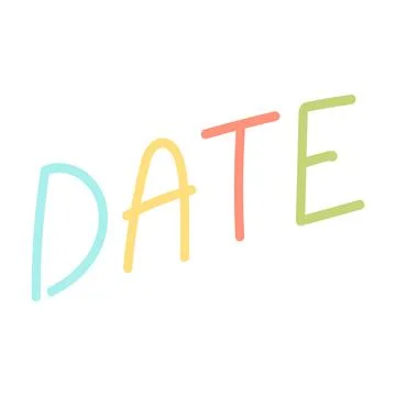 Date Hand Drawn Lettering Stock Illustration
