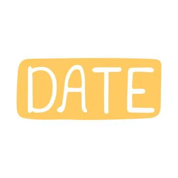 Date Hand Drawn Lettering Stock Illustration
