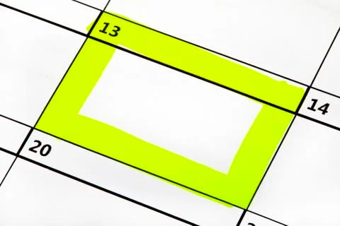 Date Highlighted on a Calendar Stock Photos