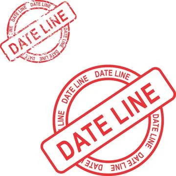 Date line red stamp sticker Stock Illustration