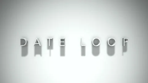Date loop 3D title animation with shadows on a white background Stock-Footage 297381323