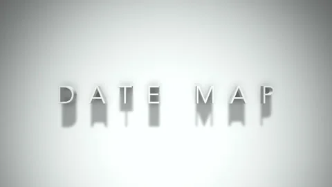 Date map 3D title animation with shadows on a white background Stock Footage 297666825