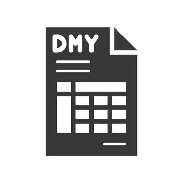 Date month year and table in document, report or data icon Illustrazione stock