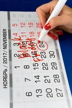 The date of November 24, 2017 is marked on the calendar. Stock Photos
