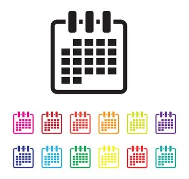 Date organising icon set Stock Illustration