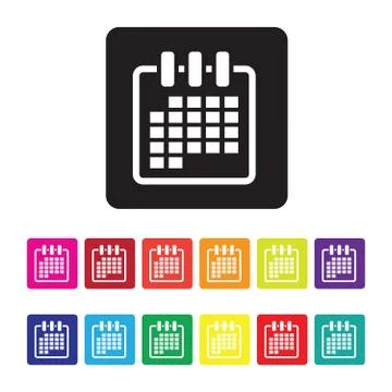 Date organising icon set Illustrazione stock