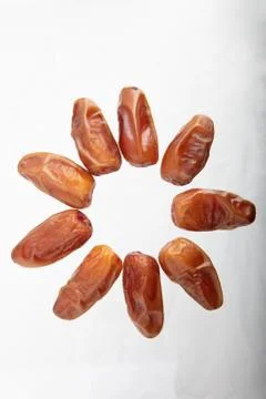 Date palm,date fruit on white background.. Stock Photos
