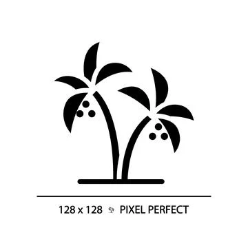 Date Palms in UAE black glyph icon Stock Illustration