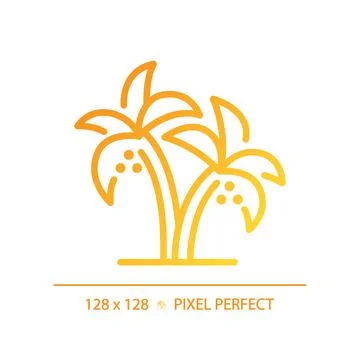 Date Palms in UAE gradient linear vector icon Stock Illustration