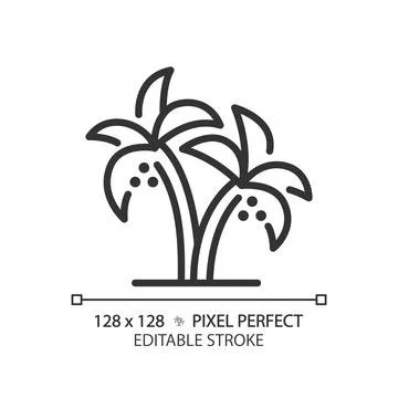 Date Palms in UAE linear icon Stock-Illustration