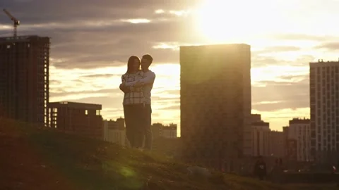 Date in the park at sunset Stock-Footage 194659306