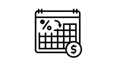 Date for pay loan line icon animation Stock Footage 163718680
