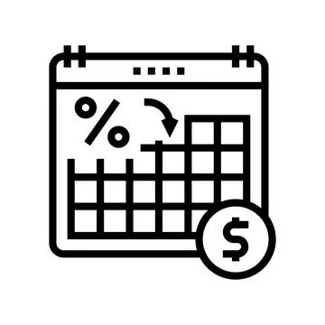 Date for pay loan line icon vector illustration Stock Illustration