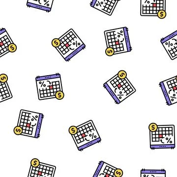 Date for pay loan vector seamless pattern Illustrazione stock