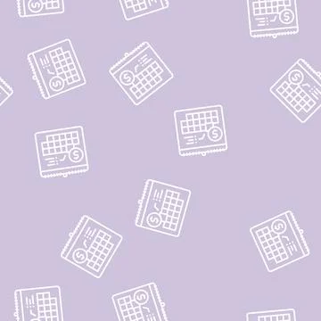 Date for payment subscription line seamless pattern Stock Illustration