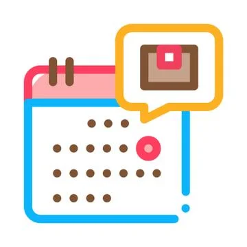 Date of Sending or Arrival of Parcel Postal Transportation Company Icon Vector 스톡 일러스트