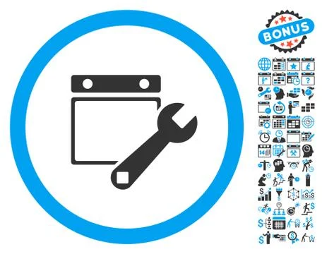 Date Setup Flat Vector Icon With Bonus イラスト素材
