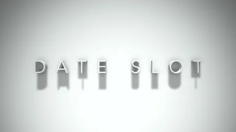 Date slot 3D title animation with shadows on a white background Stock-Footage 297666853