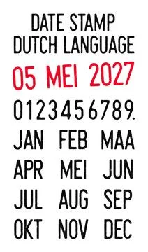 Date stamp Dutch language Stock Illustration