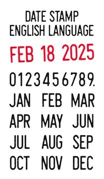 Date stamp English language Stock Illustration