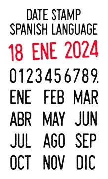 Date stamp Spanish language Stock Illustration