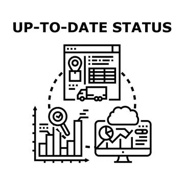 Up to date status concept for business analytics Stock Illustration