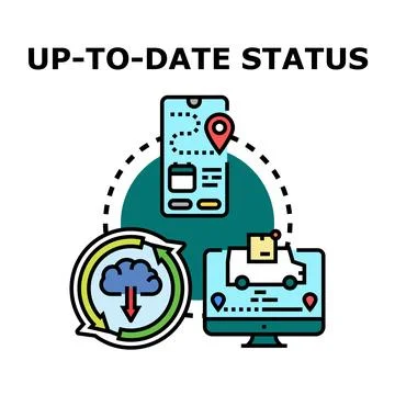 Up to date status tracking delivery and data synchronization Stockillustratie
