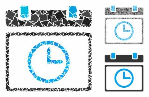 Date time Mosaic Icon of Rugged Pieces Stock Illustration