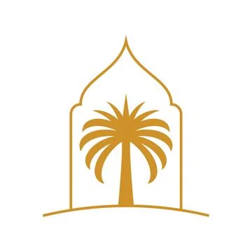 Date tree palm logo Illustration