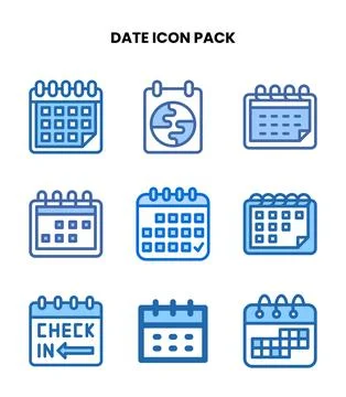 Date Two Colour Graphics Icons Pack Ilustración de archivo