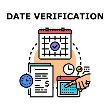 Date verification process for financial planning Ilustração Stock
