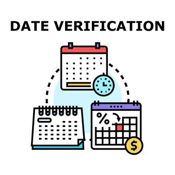 Date verification process illustration for financial planning Ilustração Stock