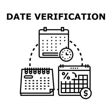 Date verification process illustration for financial planning Ilustração Stock