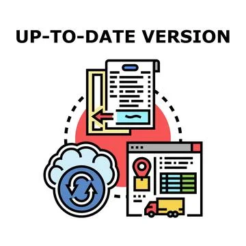Up to date version system process concept Stock Illustration