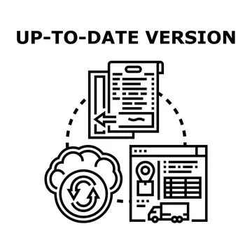 Up to date version system process concept Stock Illustration