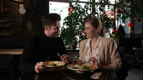 Date at a Vietnamese restaurant Stock Footage 170557178