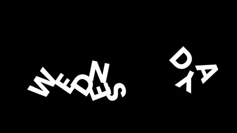 Date of wednesday text effect week name stylish font animation. Stock Footage 316080053