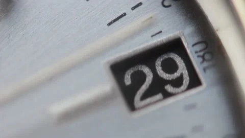 Date window indicates 29 on a watch Stock Footage 146646795